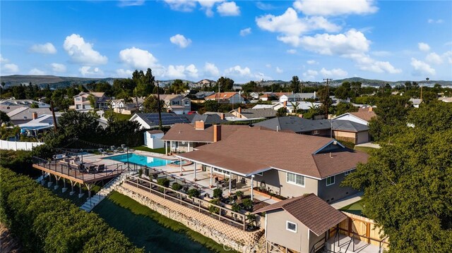 4571 Mimosa Dr, Yorba Linda, CA 92886 - aerial perspective of suburban area with a pool area