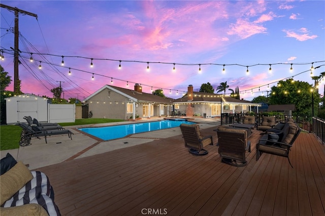 4571 Mimosa Dr, Yorba Linda, CA 92886 - view of pool featuring a deck, outdoor lounge area, a patio, and fence