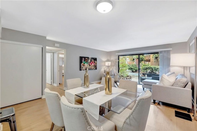 dining room featuring light wood-style floors