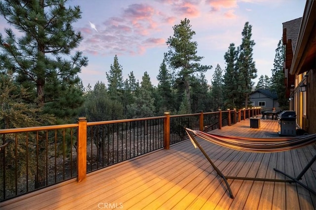 1020 Heritage Trl, Big Bear City, CA 92314 - wooden deck featuring area for grilling