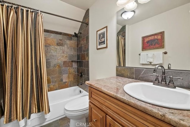 1020 Heritage Trl, Big Bear City, CA 92314 - bathroom with shower / tub combo, toilet, and vanity
