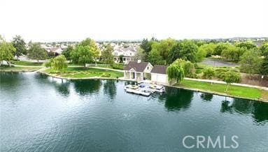 aerial view of a nearby body of water