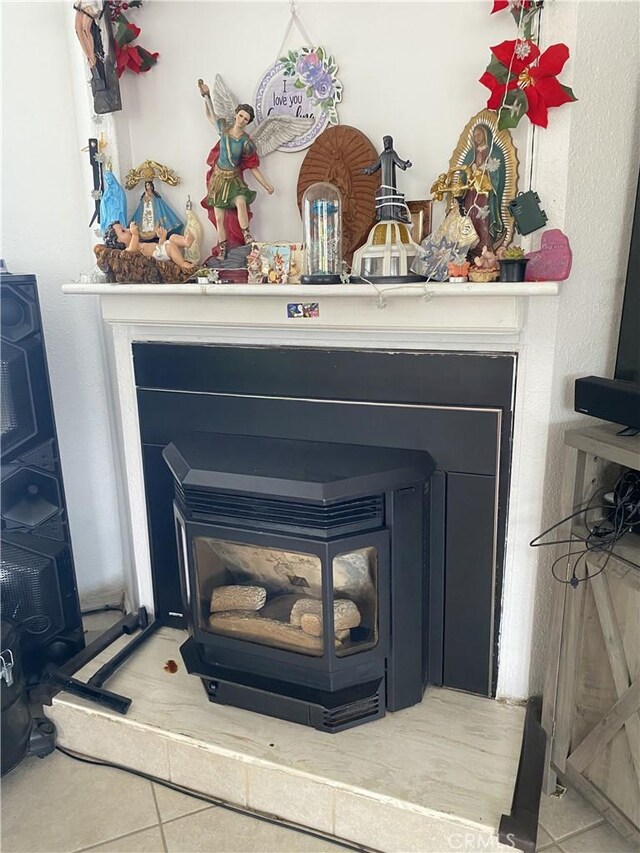 detailed view of a wood stove