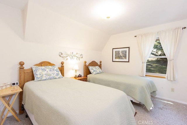 15616 San Moritz Dr, Pine Mountain Club, CA 93222 - carpeted bedroom with vaulted ceiling and baseboards