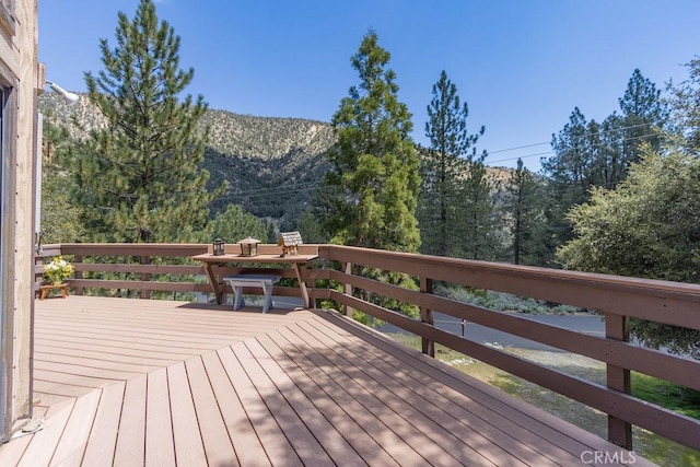 15616 San Moritz Dr, Pine Mountain Club, CA 93222 - deck featuring a mountain view and a wooded view