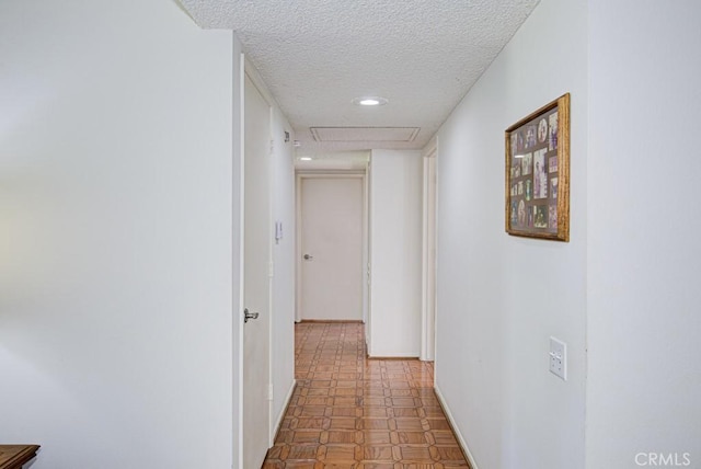 3424 Calle Azul Unit A, Laguna Woods, CA 92637 - corridor with a textured ceiling, baseboards, and recessed lighting