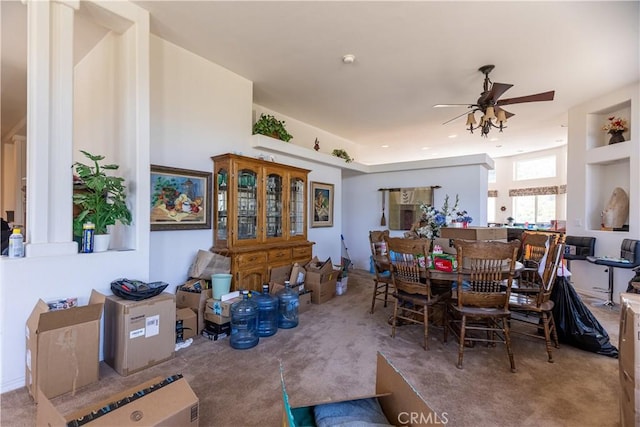 33220 Wilson St, Wildomar, CA 92595 - carpeted dining space featuring ceiling fan