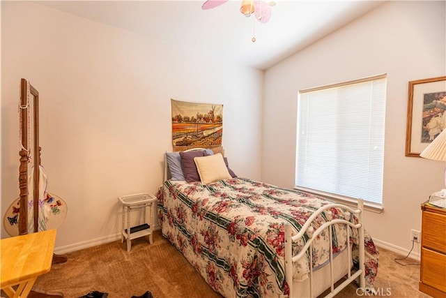 33220 Wilson St, Wildomar, CA 92595 - carpeted bedroom with lofted ceiling, baseboards, and a ceiling fan