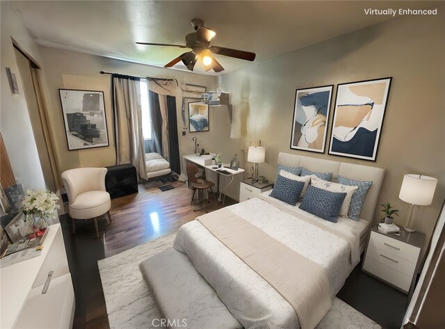 12145 Wanda St, El Monte, CA 91732 - bedroom with wood finished floors and ceiling fan