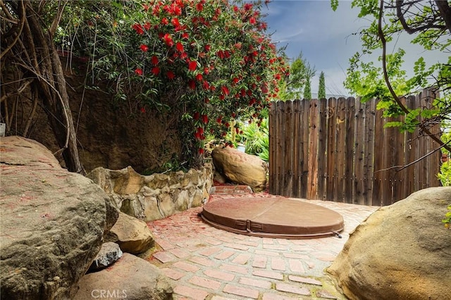 view of patio with fence