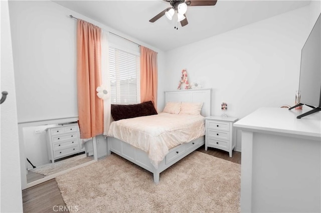 3225 E Denali Dr, Ontario, CA 91762 - bedroom with wood finished floors and ceiling fan