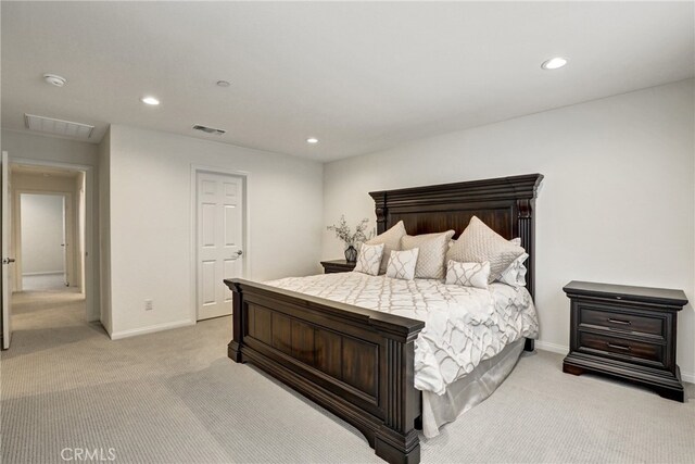 7354 Freesia Ln, Chino, CA 91708 - bedroom featuring light carpet, baseboards, and recessed lighting