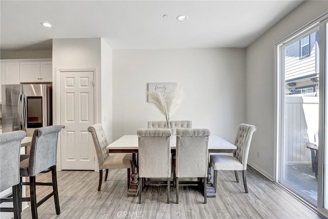 7354 Freesia Ln, Chino, CA 91708 - dining area featuring light wood-type flooring, recessed lighting, and baseboards