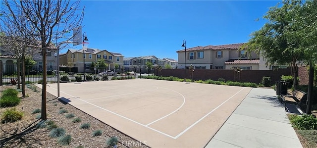 7354 Freesia Ln, Chino, CA 91708 - view of sport court with a residential view, community basketball court, and fence