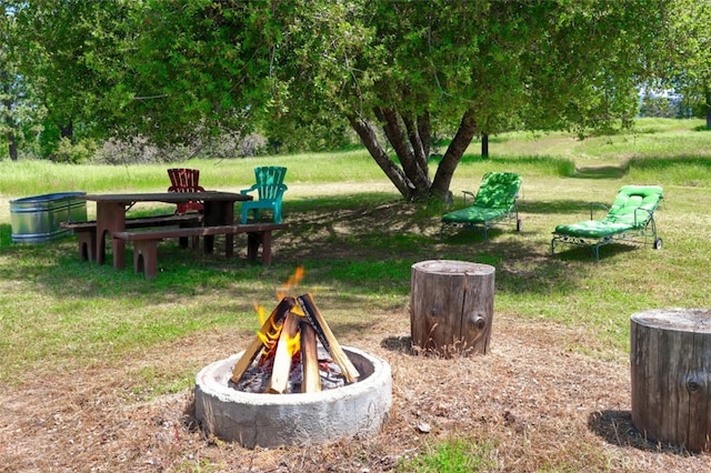 5027 Fox Creek Rd, Mariposa, CA 95338 - view of property's community with a fire pit and a lawn