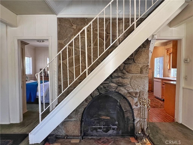 244 Manzanita Dr, Lake Arrowhead, CA 92352 - stairs with plenty of natural light
