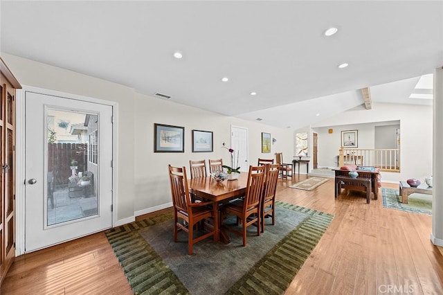386 Los Altos Ave, Long Beach, CA 90814 - dining space with wood finished floors, recessed lighting, healthy amount of natural light, and baseboards