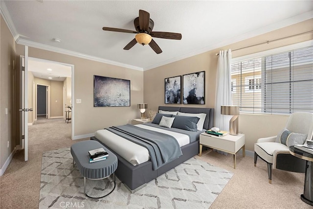 1534 Rowan Gln, Escondido, CA 92025 - bedroom with carpet floors, crown molding, and ceiling fan