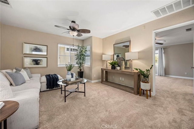 1534 Rowan Gln, Escondido, CA 92025 - carpeted living room with ceiling fan