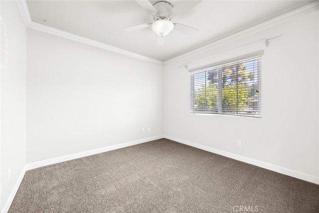 1534 Rowan Gln, Escondido, CA 92025 - carpeted empty room featuring crown molding and ceiling fan