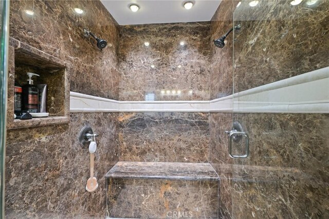 2018 Anaheim Ave, Costa Mesa, CA 92627 - bathroom view of a marble finish shower