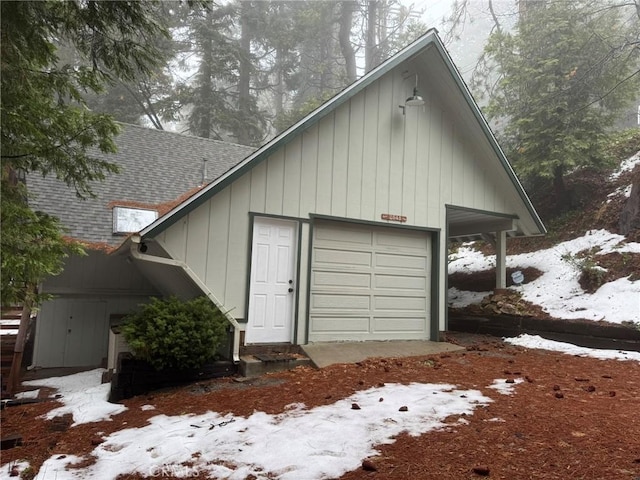 2548 Rim Of The World Dr, Running Springs, CA 92382 - view of snow covered garage