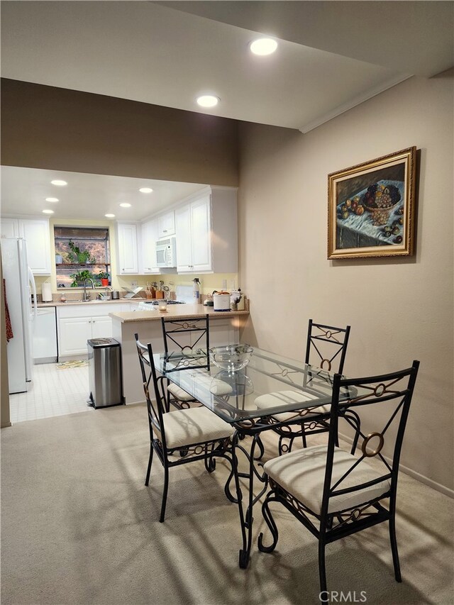 20334 Rue Crevier Unit 622, Canyon Country, CA 91351 - dining area featuring light colored carpet and recessed lighting