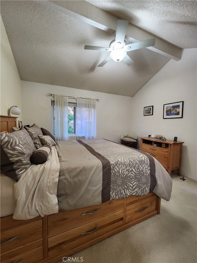 20334 Rue Crevier Unit 622, Canyon Country, CA 91351 - bedroom with a textured ceiling, light colored carpet, and ceiling fan