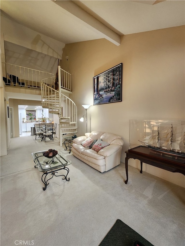 20334 Rue Crevier Unit 622, Canyon Country, CA 91351 - carpeted living room with stairway
