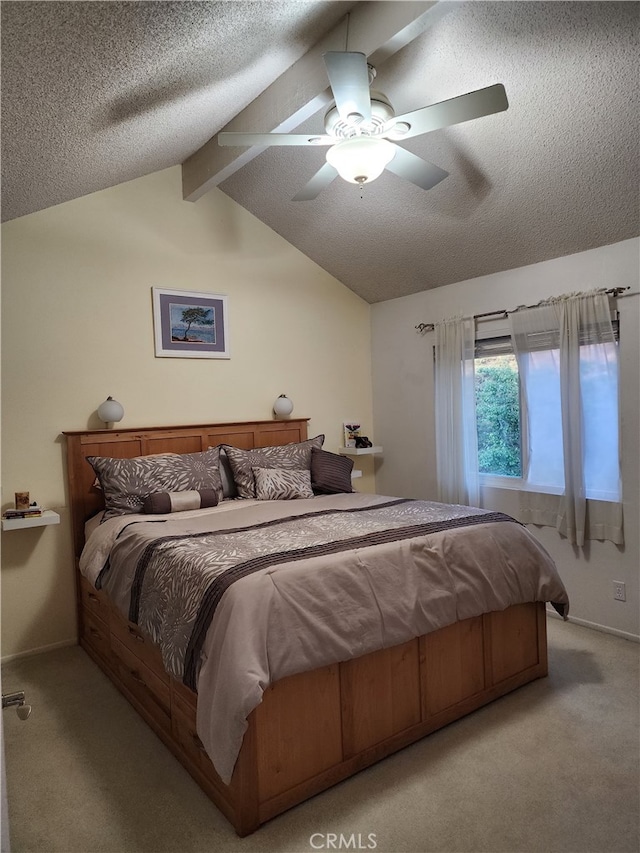 20334 Rue Crevier Unit 622, Canyon Country, CA 91351 - bedroom featuring light carpet, a textured ceiling, and a ceiling fan