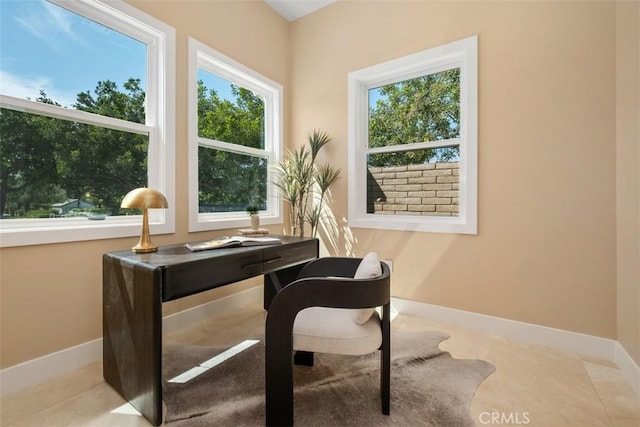 office area with baseboards