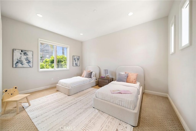 15850 Seville Ln, Encino, CA 91436 - bedroom featuring baseboards, carpet, and recessed lighting