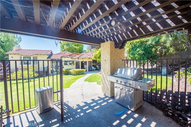 9092 S Rama St, Villa Park, CA 92861 - view of patio / terrace featuring a pergola and a grill