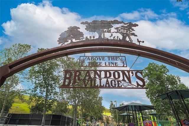 view of community sign