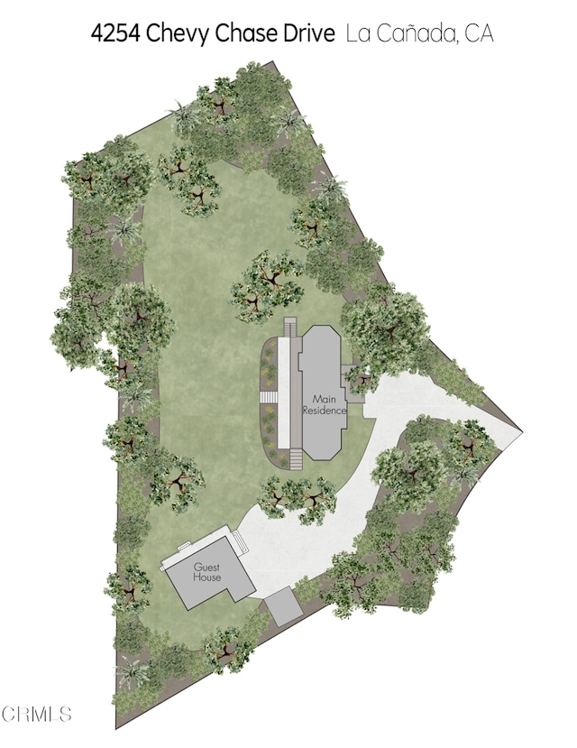aerial map of property and surrounding area