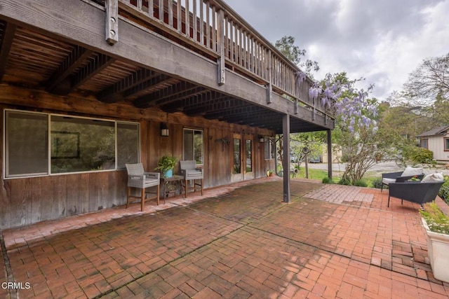 view of patio / terrace featuring french doors