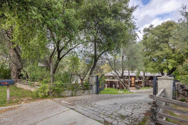 view of asphalt driveway