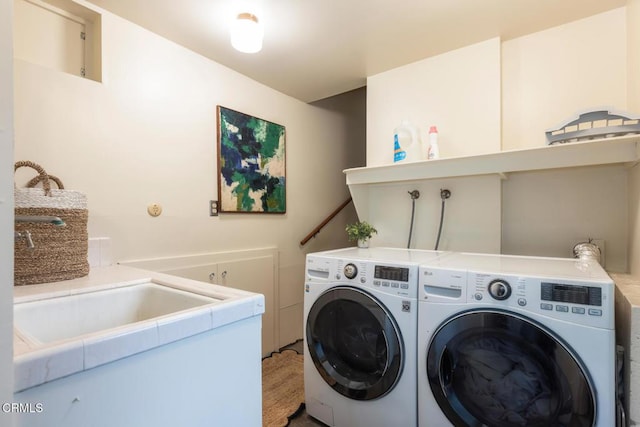 laundry room featuring washer and dryer
