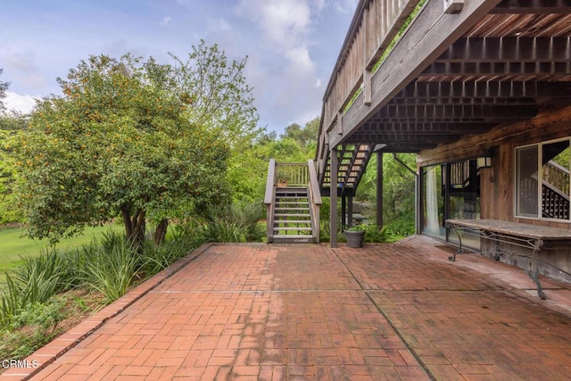 view of patio with stairs