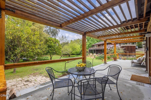 view of patio / terrace with a pergola