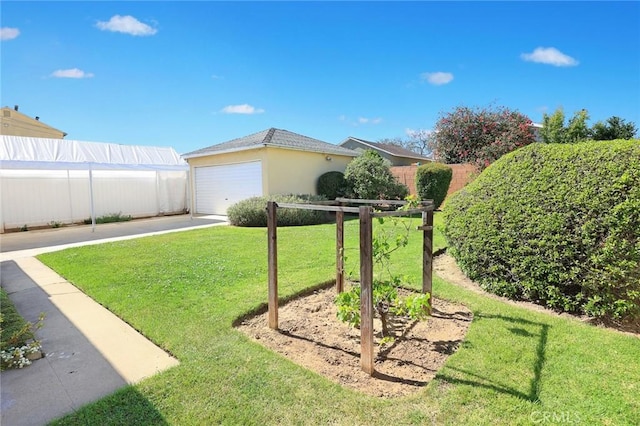 333 W Andrix St, Monterey Park, CA 91754 - view of yard with an outdoor structure, a garage, and concrete driveway