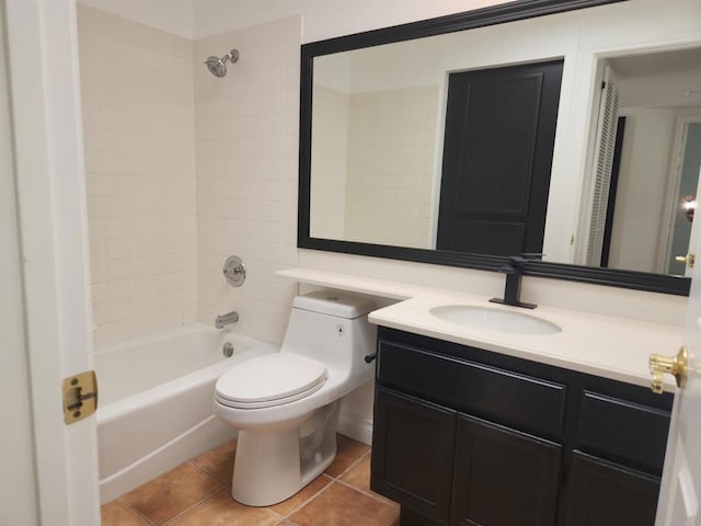 600 N The Strand Unit 12, Oceanside, CA 92054 - bathroom with tile patterned floors, toilet,  shower combination, and vanity