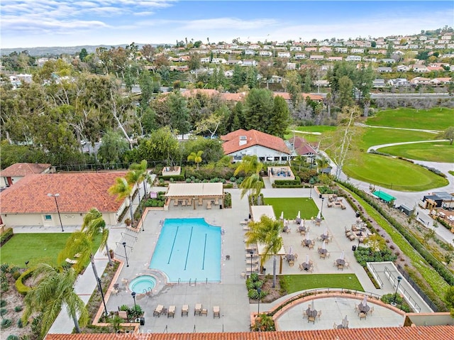 27751 Via Lorca, Mission Viejo, CA 92692 - aerial perspective of suburban area featuring a pool area