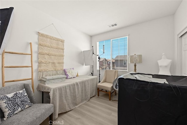 bedroom featuring light wood-type flooring
