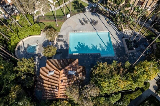 137 Corsica Dr, Newport Beach, CA 92660 - view from above of property with a pool area