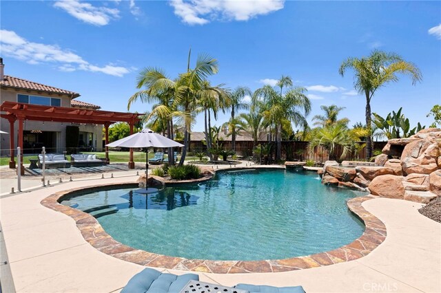 15020 Applewood Ct, San Diego, CA 92131 - swimming pool featuring a pergola and a patio