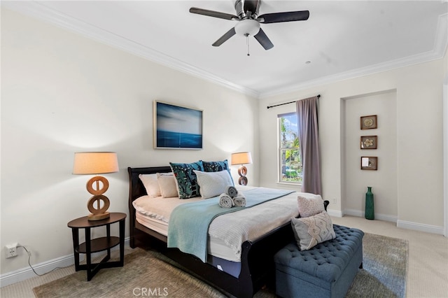 15020 Applewood Ct, San Diego, CA 92131 - bedroom featuring ornamental molding, carpet, baseboards, and a ceiling fan
