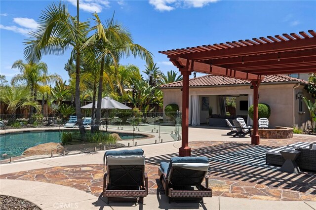15020 Applewood Ct, San Diego, CA 92131 - view of patio featuring a community pool and a pergola