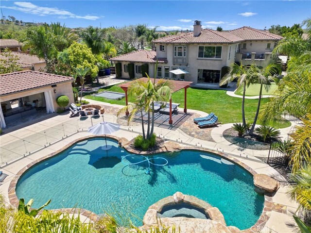 15020 Applewood Ct, San Diego, CA 92131 - view of pool with a patio and a pool with connected hot tub