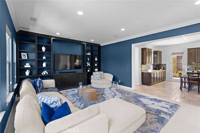 15020 Applewood Ct, San Diego, CA 92131 - living area featuring recessed lighting, crown molding, and baseboards